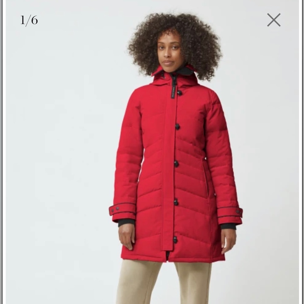 Canada Goose Lorette Parka with fur hood in Red. Size 2XS. New with tags.